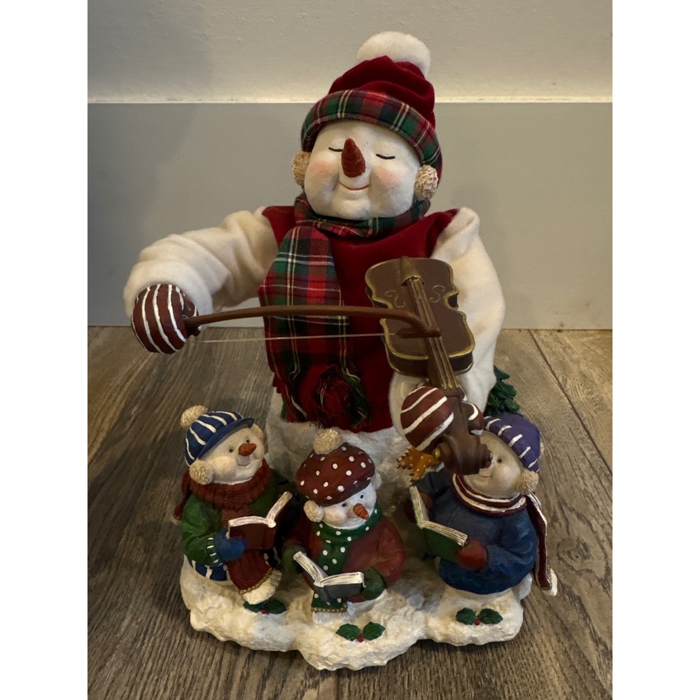 Vintage Ranger International Animated Musical Snowman Violin 12 Songs